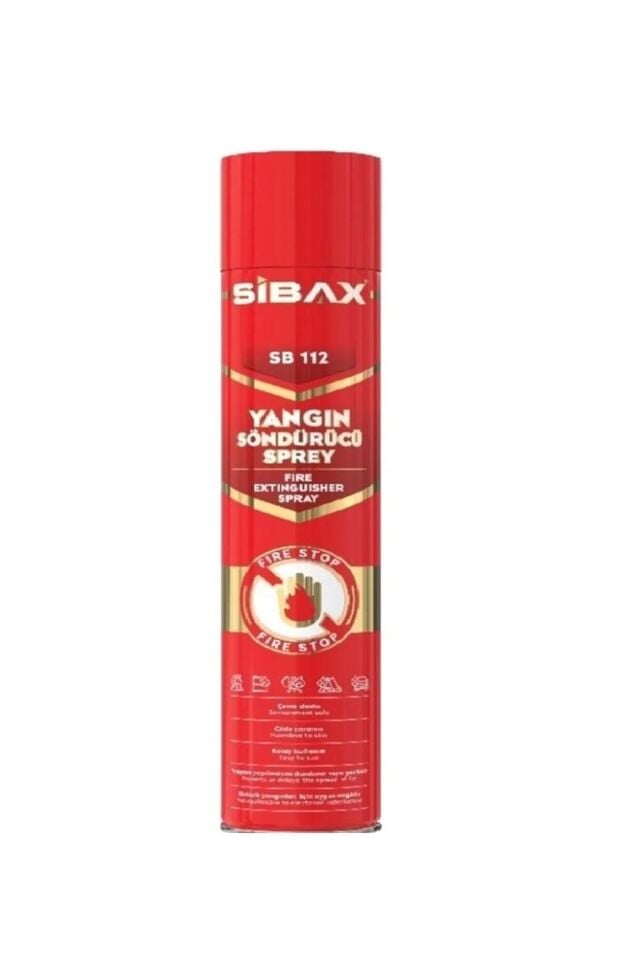 Sibax Yangın Söndürücü Sprey 600ml - Kolay Kullanım Yüksek Etki Hızlı Çözüm