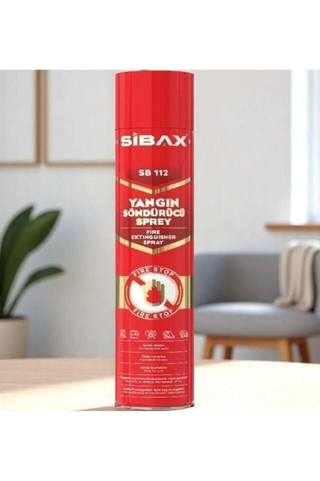 Sibax Yangın Söndürücü Sprey 600ml - Kolay Kullanım Yüksek Etki Hızlı Çözüm