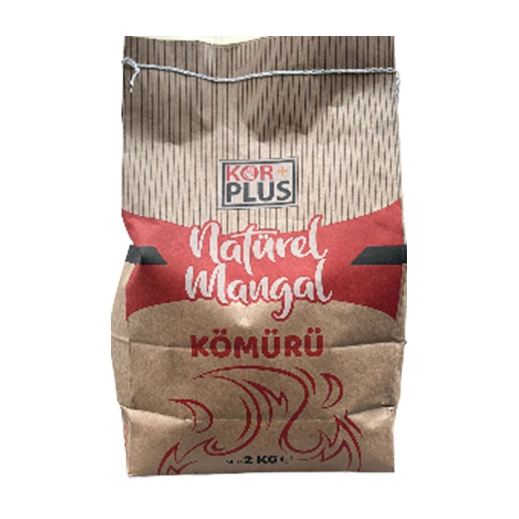Kor+ Plus Mangal Kömürü 2 Kg – Yüksek Isı, Uzun Süreli Yanma!