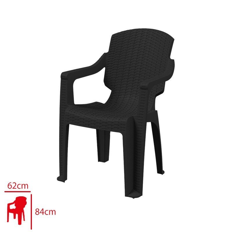 Leva House Golf Rattan Koltuk Pro Siyah