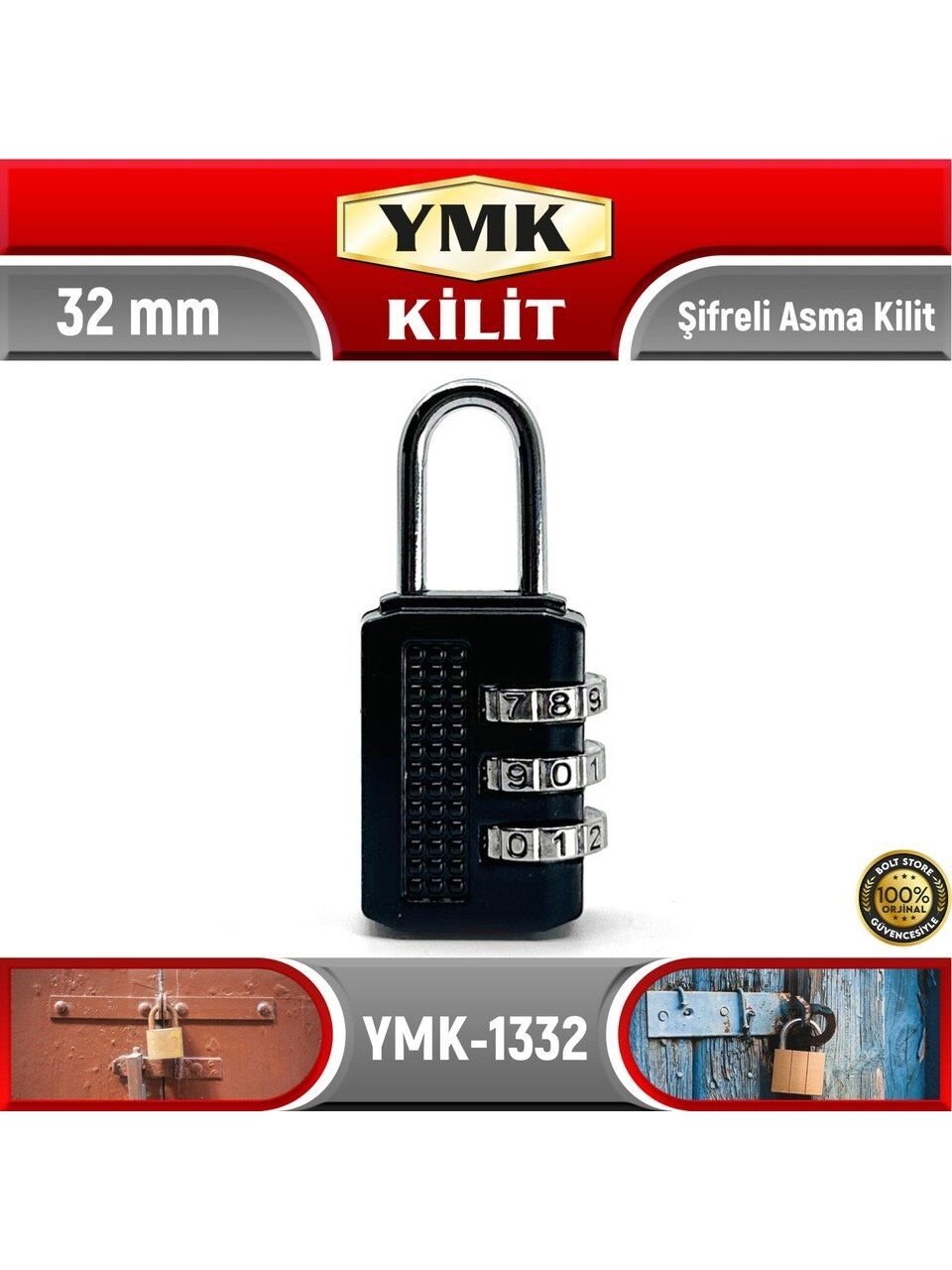 YMK Şifreli Asma Kilit | 32 mm | YMK-1332