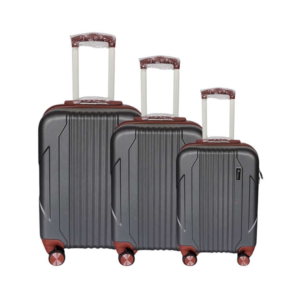 SISUS Valiz 3'lü Set – Füme  (Kabin, Orta, Büyük Boy)