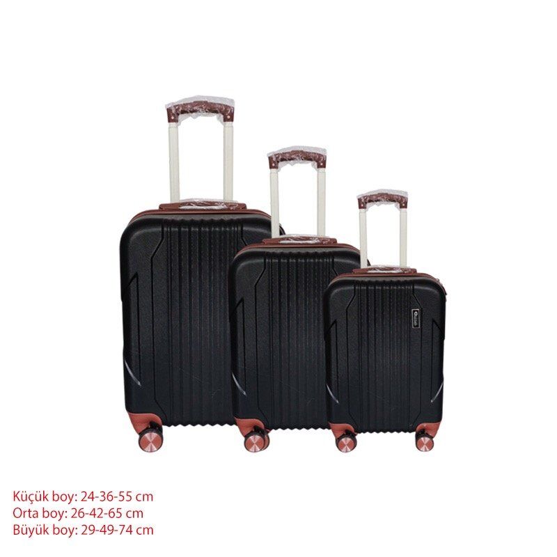 SISUS VALİZ 3 LÜ SET İTHAL SİYAH