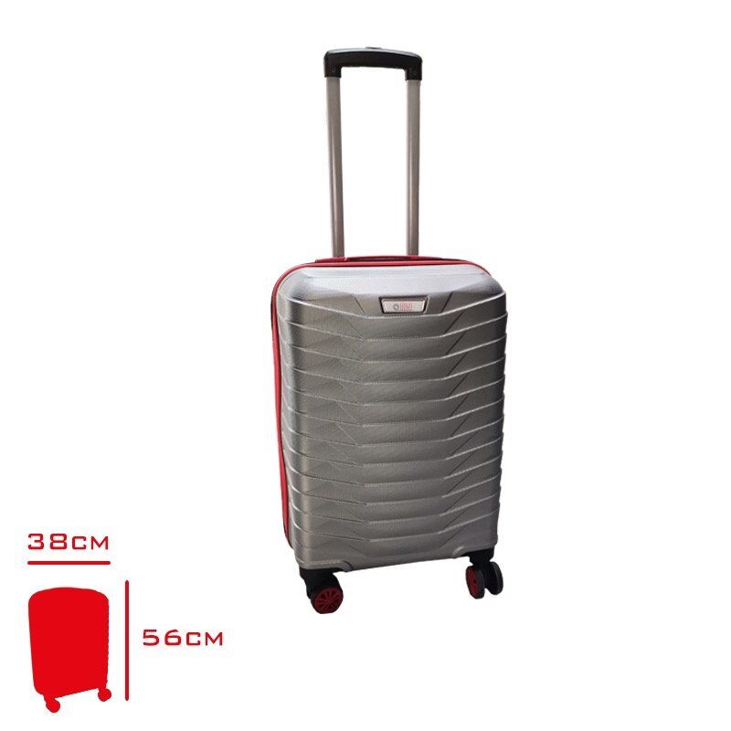 SISUS TRAVEL VALİZ KABİN BOY GRİ/KIRMIZI ZEUS PREM