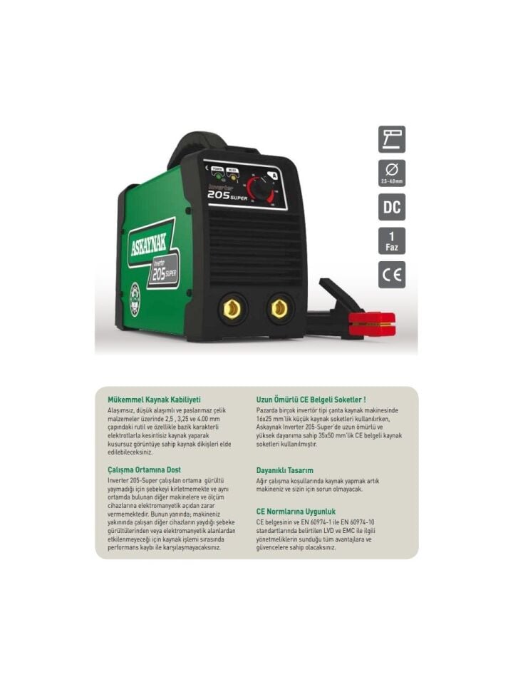 ASKAYNAK INVERTER 205 KAYNAK MAKİNESİ