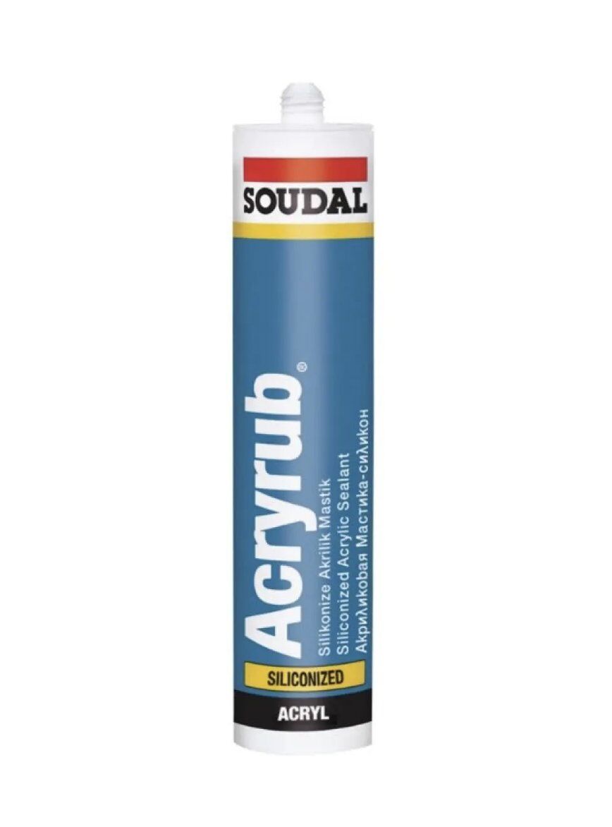 Soudal Silikonize Mastik Yapıştırıcı Gri Renk 500gr Duşakabin Pencere Derz Su Geçirmez Boyanabilir