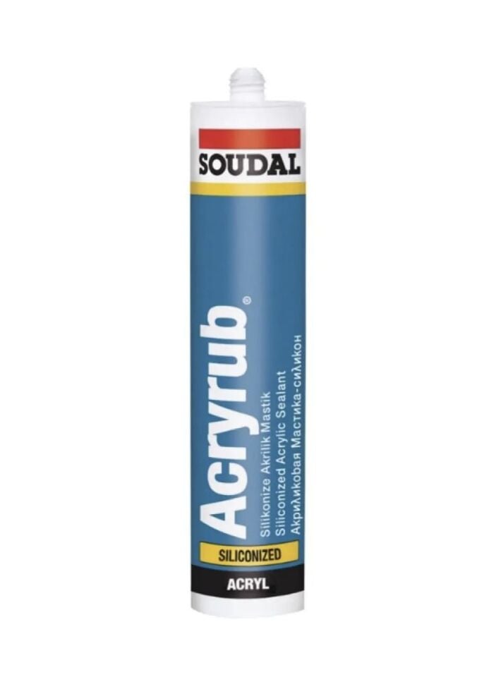 Soudal Silikonize Mastik Yapıştırıcı Gri Renk 500gr Duşakabin Pencere Derz Su Geçirmez Boyanabilir